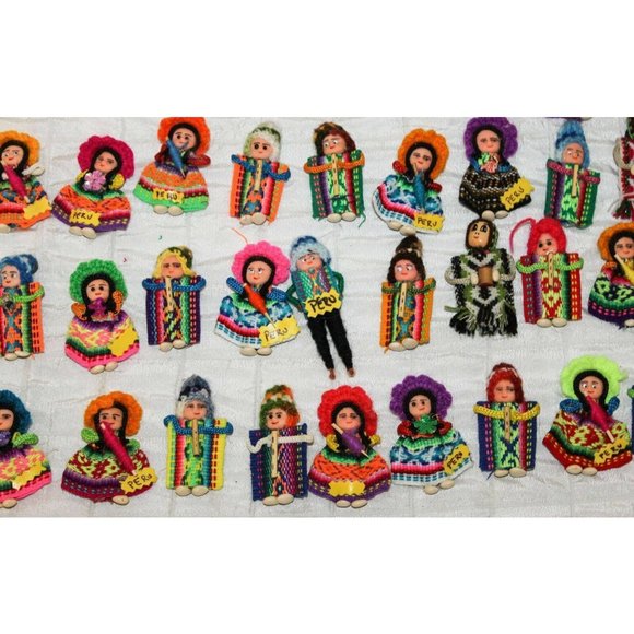 Lot of 2 Peruvian Peru Fridge Magnets Medallion Llamas Native Man Woman - Picture 6 of 11